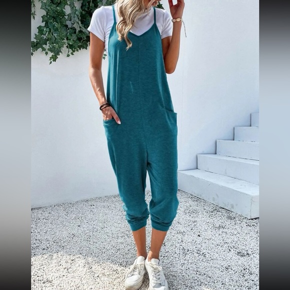Boho dual pockets cami jumpsuit - Picture 4 of 16